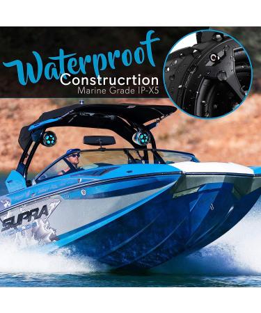 Pyle PLUTV44BTR 2-Way Dual Waterproof Off-Road Tower Speakers - 800W Marine Grade with RGB Lights & Remote, for ATV/UTV, Jeep, Boat - Black - Buy Online on SooperMarket.com