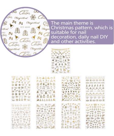 Minkissy Santa Stickers 9 Sheets Christmas Nail Stickers 3D Golden Nail Art Self-adhesive Stickers Decals Tips Wraps for Women Girls Christmas Hoilday Nail Decor (Random) Glitter Stickers - Buy Online on SooperMarket.com
