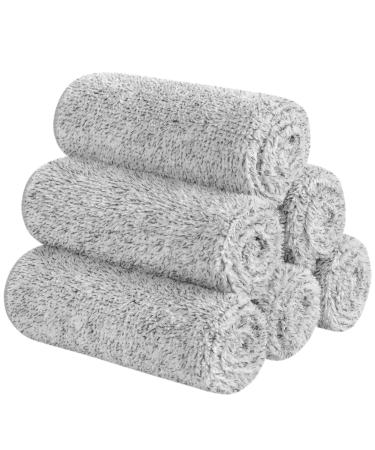 SINLAND Microfiber Face Towels Ultra Soft Bamboo Charcoal Facial Washcloths Face Cloth for Bath12Inch x 12Inch 6 Pack