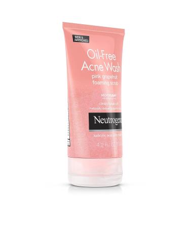 Neutrogena Oil-Free Acne Wash Pink Grapefruit Foaming Scrub 4.2 Fl Oz - Gentle Exfoliating Cleanser - Buy Online on SooperMarket.com