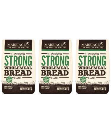 Marriages Stoneground Strong Wholemeal Bread Flour 1.5kg (Pack of 3)
