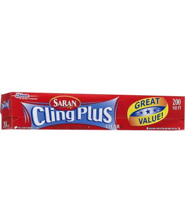 Saran Cling Plus Plastic Wrap 200 Sq Ft - 1 Count | Convenient Pack of 1 | High-Quality Food Grade Wrap - Buy Online on SooperMarket.com