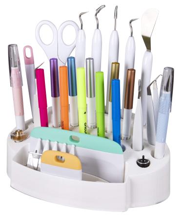 ArtBin 6974AG Desktop Accessory Storage with 24 Slots, 1 Art & Craft Organizer, White