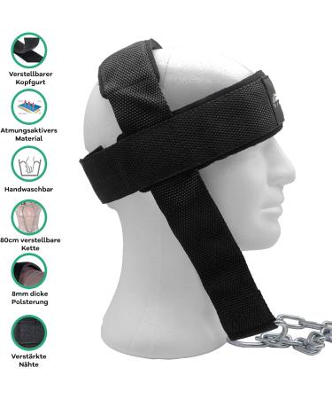 NetroxSports Neck Trainer - Strengthen Neck & Neck Area | Adjustable Harness & 80cm Steel Chain | Ideal for Bodybuilding Boxing Weightlifting & Martial Arts - Buy Online on SooperMarket.com