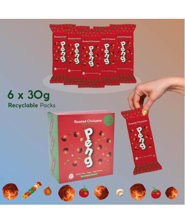 Peng Roasted Chickpeas Snack (6 x 30g) - BBQ Flavor | High Protein Plant-Based Crunchy Snack - Buy Online on SooperMarket.com