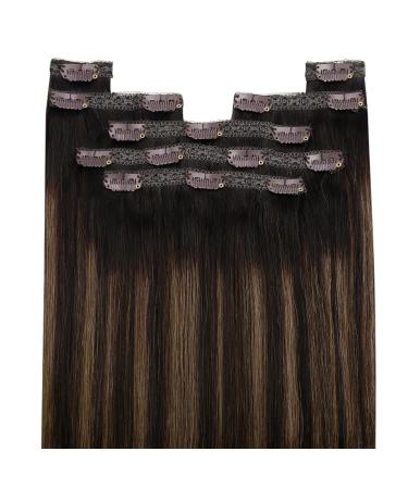 Youngsee Real Hair Clip-In Extensions - Dark Brown Ombre 50cm 120g Remy Hair (7PCS) - Buy Online on SooperMarket.com