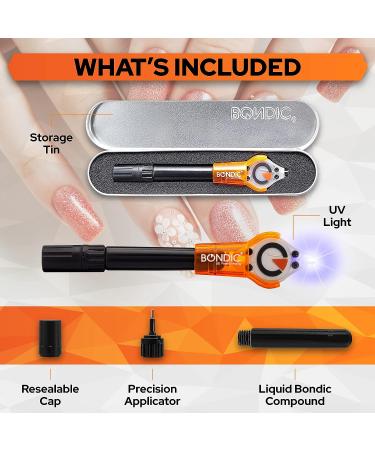 Bondic Super Glue LED UV Repair Kit - Adhesive Welding Tool for Fingernail Gems, Glass, Eyeglasses, & Crafts - Nail Repair Bonding with Light - Buy Online on SooperMarket.com