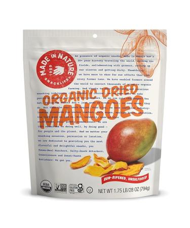 Made in Nature Organic Dried Fruit, Mangoes, 28oz Bag  Non-GMO, Unsulfured Vegan Snack Dried Mangoes 28 Ounce (Pack of 1)