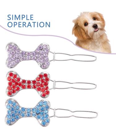 AMIJOUX 5pcs Rhinestone Dog Hair Clips | Stylish Bowknot Grooming Accessories for Small Dogs & Cats - Buy Online on SooperMarket.com