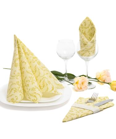 Buy Papstar Royal Collection 50 Lime Green Napkins - 1/4 Fold Damascato (40x40cm) - International Shipping Available! - Buy Online on SooperMarket.com