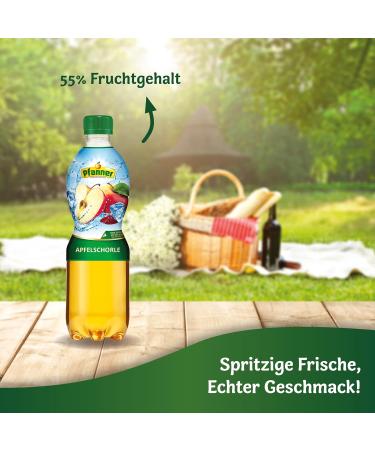 Pfanner Apple Spritzer (6 x 0.5L) - 55% Fruit Content No Added Sugar Carbonated Fruit Drink Bulk Pack - Buy Online on SooperMarket.com