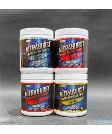 Giant Sports Nitraburst Pre Workout Powder | Boosts Strength, Energy & Exercise Performance | Creatine Free | Blue Raspberry 30 Servings - Buy Online on SooperMarket.com