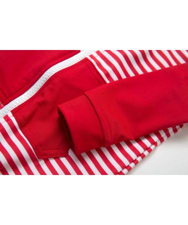 Bonverano Baby Girls UPF 50+ UV Protection Sunsuit with Sun Cap - Red Stripe, 6-9 Months - Buy Online on SooperMarket.com