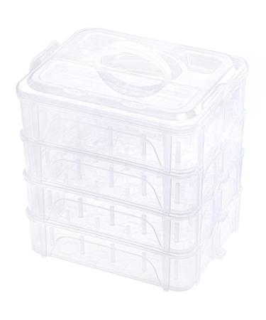 New brothread 4 Layers Stackable Clear Storage Box/Organizer for Holding 80 Spools Home Embroidery & Sewing Thread and Other Embroidery Sewing Crafts (Spool Size Requirement: H2.2" W1.69")