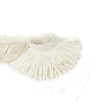 BEL AVENIR Sewing Fringe Trim 13.7 Yard x 2 Inches Tassel Polyester Chainette Trim with Hand Knitting for Home Accessories DIY Decoration (Ivory, 13.7 Yard x 2 Inches) Ivory 13.7 Yard x 2 Inches