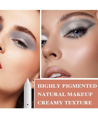White Glitter Eyeshadow Stick Shimmer Durable Highlighter Eyeshadow Pencil Highly Pigmented Metallic Long Wear Waterproof Cream Eye Brightener Stick Eye Shadow Eyeliner Crayon Makeup Pen - Buy Online on SooperMarket.com