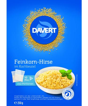 Davert fine grain millet in cooking bag pack of 6 (6 x 250 g) - organic
