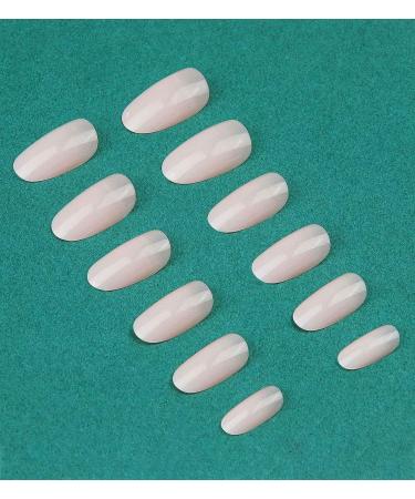 24 Pcs Sunjasmine Almond Fake Nails with Nail Glue - Pink White Gradient Designs | Acrylic Glue On Nails for Women - Buy Online on SooperMarket.com