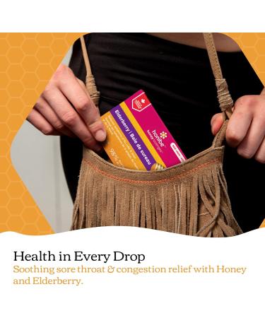 Honibe 100% Pure Honey Lozenges | Made in Canada | Mucus and Cough Relief | With Elderberry | 1 pack (10 lozenges) | Natural Berry - Buy Online on SooperMarket.com