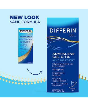 Differin Adapalene Gel 0.1% Acne Treatment - 0.5 oz (15g) - Buy Online on SooperMarket.com