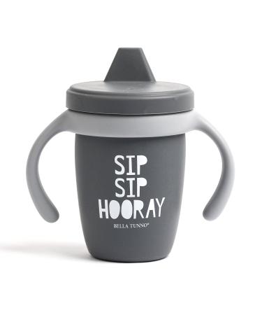 Bella Tunno Happy Sippy Cup - Transition Sippy Cups for Baby 6 Months and Older with Removable Handles and Non-Toxic  BPA Free Silicone  Sip Sip Hooray  8 oz
