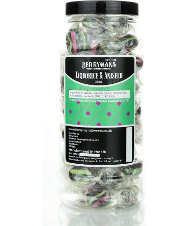 Original Liquorice & Aniseed Retro Boiled Sweets Gift Jar By Berrymans Sweet Shop - Classic Sweets Traditional Taste. - Buy Online on SooperMarket.com