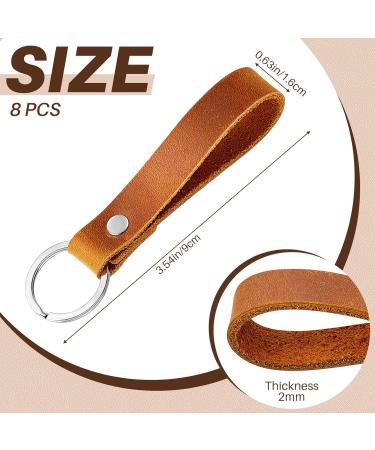 Shop Nuen 4-Piece Leather Key Ring Set | Durable Leather Keychains with Metal Loops for Cars | Stylish Key Accessories - Buy Online on SooperMarket.com