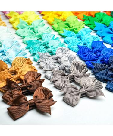 50 Pcs Tiny Baby Hair Clips - Alligator Clips Hair Bows for Girls in 25 Pairs - Hair Barrettes for Infants and Toddlers - Assorted Colors - Buy Online on SooperMarket.com