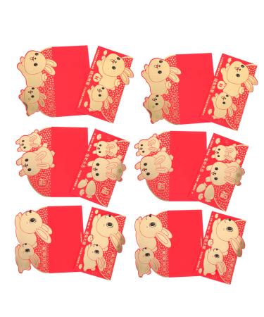 ABOOFAN 36 Pcs Year of The Rabbit Lucky Packet Bunny Hong Bao 2023 New Year Envelopes Lunar Hong Bao 2023 Year Red Packet Money Gift Cartoon Red Packets Design Paper Chinese Style