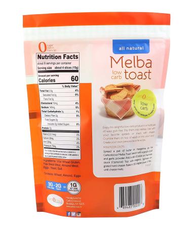 Low Carb Melba Toast - Sea Salt Flavor For Dips  Spreads  Soups  Salads & More - 4oz - Buy Online on SooperMarket.com