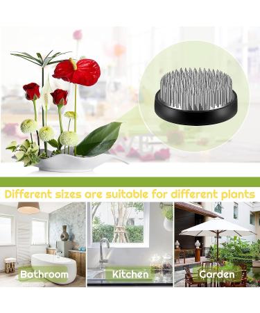 3-Piece Silver Japanese Flower Holder Set for Floral Arrangements and Plant Fixation - Buy Online on SooperMarket.com