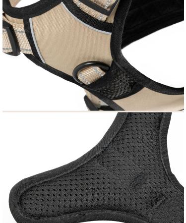 Shop Lionto Adjustable Padded Anti-Pull Dog Harness - Reflective Safety Harness Size S Beige | International Shipping Available - Buy Online on SooperMarket.com