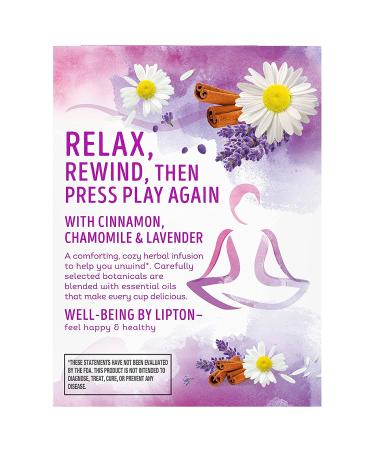 Lipton Stress Therapy Herbal Tea Bags - Cinnamon Chamomile Lavender Blend, 15 Count (Pack of 4) - Buy Online on SooperMarket.com