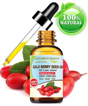 100% Pure Goji Berry Seed Oil - Virgin Cold Pressed Carrier Oil for Face Skin Hair & Nails | Botanical Beauty - 30ml - Buy Online on SooperMarket.com