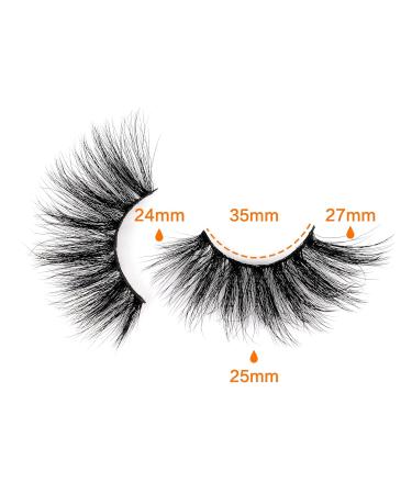 25MM Faux Mink False Eyelashes - Dramatic, Thick, & Fluffy - 4 Pairs of Multi-Volume Wispies - Buy Online on SooperMarket.com