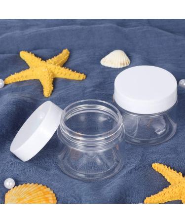6 Pack 1 oz Clear Plastic Pot Jars with White Lids for Travel Storage - Leak Proof Cosmetic Containers for Makeup, Nails, Jewelry - White-1 oz - Buy Online on SooperMarket.com