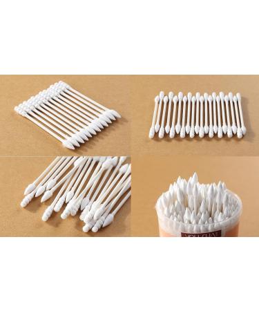 300 PCS White Spiral Lace Wooden Tube Cotton Swabs - Antibacterial & Sterile Cleaning Sticks for Eyes Ears & Makeup - Buy Online on SooperMarket.com
