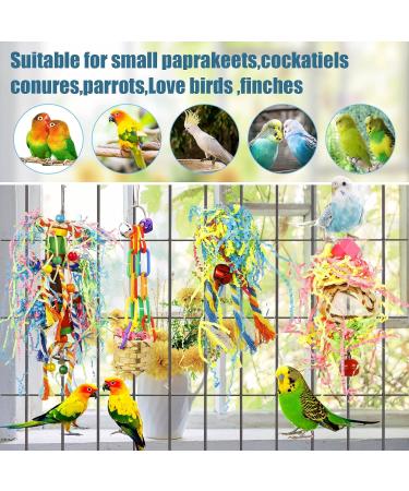 Pinenuts 4 Pack Bird Shredding Budgies Toys Parrots Chewing Hanging Foraging Toys Parrot Cage Shredder Toys Birds Cage Accessories for Small Parrots Parakeets Conures Love Birds Finches - Buy Online on SooperMarket.com
