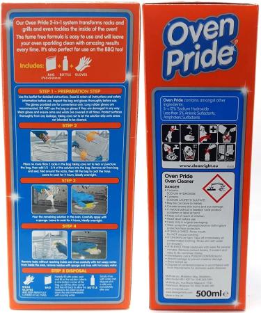 Oven Pride Deep Cleaner Oven Kit 500ml 4Pk + Our Gift for You: Organza Bag Size: 9 x 7 x 0.1cm - Buy Online on SooperMarket.com