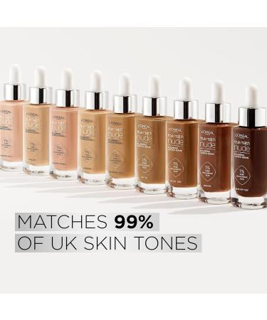 L'Oreal Paris True Match Tinted Serum Foundation 1% Hyaluronic Acid Hydrating Formula Replumps Skin in 1 Hour for a Natural Glowing Finish 30 ml Shade 4-5 Medium - Buy Online on SooperMarket.com