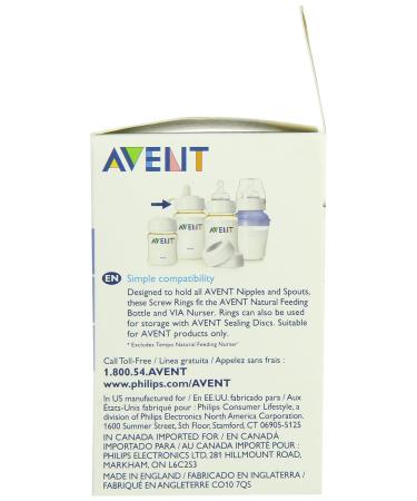 Philips AVENT BPA Free Classic Bottle Screw Rings 4-Pack - Replacement Rings for Baby Bottles - Buy Online on SooperMarket.com