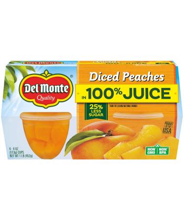 Del Monte Diced Peaches In Light Syrup 4 - 4 oz cups (Pack of 6)