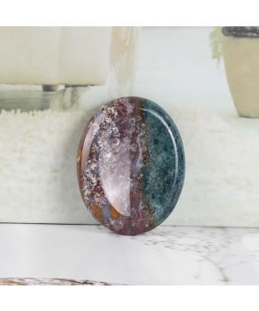 Artistone 2.0" Ocean Jasper Crystal Worry Stone Healing Crystal Chakras Polished Smooth Palm Thumb Pocket Gemstones for Anxiety Stress Reiki Crystal Healing & Wellness | Meditation Yoga - Buy Online on SooperMarket.com