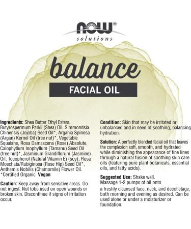Now Foods Solutions Facial Oil Balancing 1 fl oz - Hydrating & Nourishing Skincare - Buy Online on SooperMarket.com