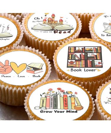 24 Reading Edible pre-cut cupcake toppers