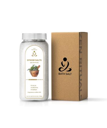 Zen Rituals Epsom Bath Salts Medicinal Herbs Spa Formula - 1 KG. UPS made from pure magnesium sulfate.