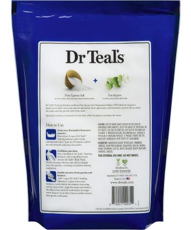 Dr. Teal's Eucalyptus & Spearmint Soaking Solution 7lb Bag - Pure Epsom Salt Blend for Soothing Pain & Soreness at Home - Buy Online on SooperMarket.com