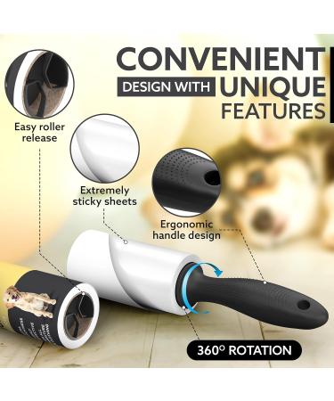 Tydi Pet Lint Rollers - 500 Sheets of Lint Roller Refills & 2 Handles - 100 Sheets per Sticky Clothes Roller - Lint Rollers for Pet Hair - Reusable Lint Roller for Clothes - Fluff Remover for Clothes 2 Handles + 500 Sheets - Buy Online on SooperMarket.com
