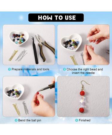 500 Pieces 50mm Eye Pins for Jewelry Making - Gold & Silver Ball Head Pins for DIY Earrings, Bracelets - Crafting Accessories Supply - Buy Online on SooperMarket.com