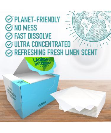 100 Eco-Friendly Laundry Detergent Sheets - Plant-Based Free and Clear Strips for HE Machine - Travel/Home Clothes Washing - Fresh Linen Scent - Buy Online on SooperMarket.com